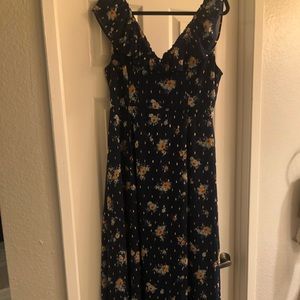 Navy Maxi dress with gold detailing